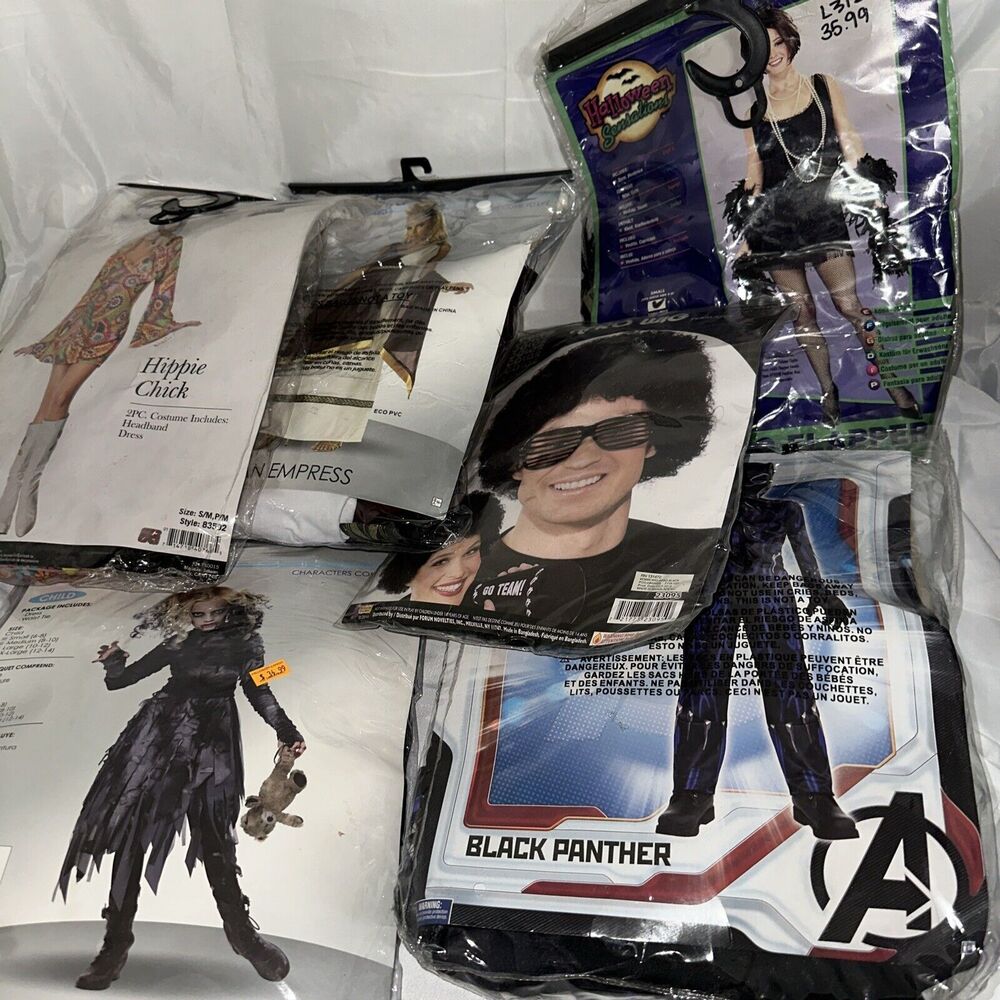 Womens Boy Girl Costumes Lot Of 6 Variety Halloween Cosplay Costumes 70s Zombie